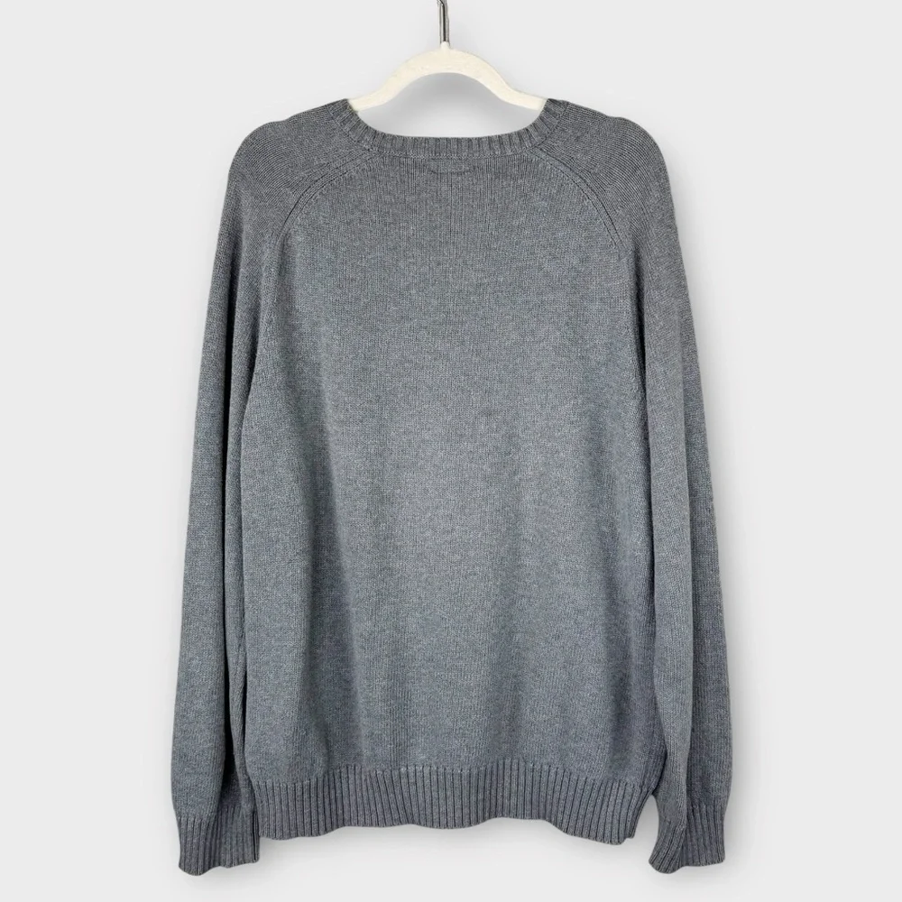 St. John’s Bay Men’s Heather Gray Crew Neck Sweater M 100% Cotton Charcoal Grey